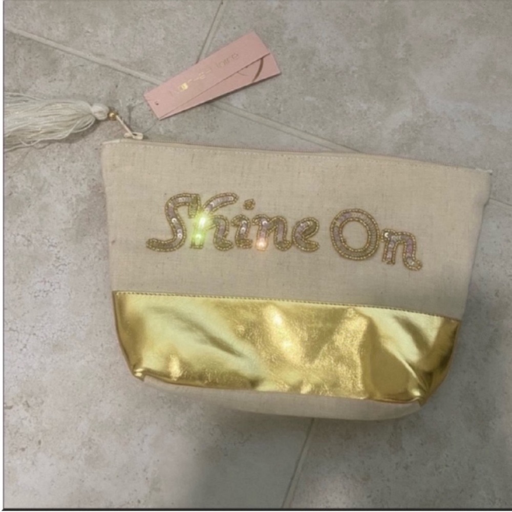 Shine On Gold and Cream Makeup Bag